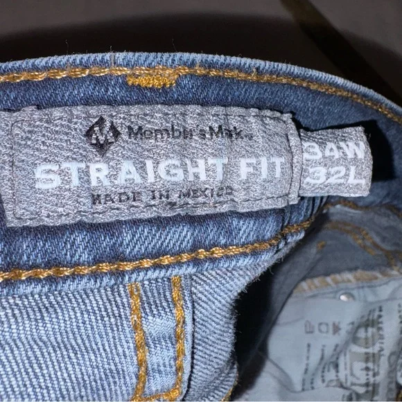 Member's Mark Men's denim blue Jean Straight fit Stretch 5 Pocket 34x32 - Picture 7 of 7